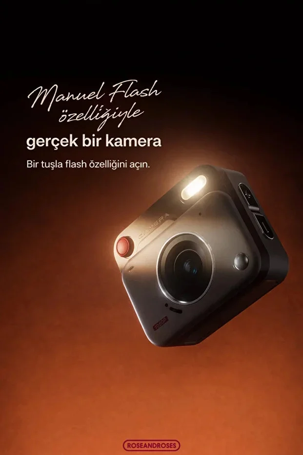Nostaljik Tasarımı Retro Görünüm Kare ni Foto Video Kamera 1080P Full HD 32GB Kart Hediyeli görsel 6