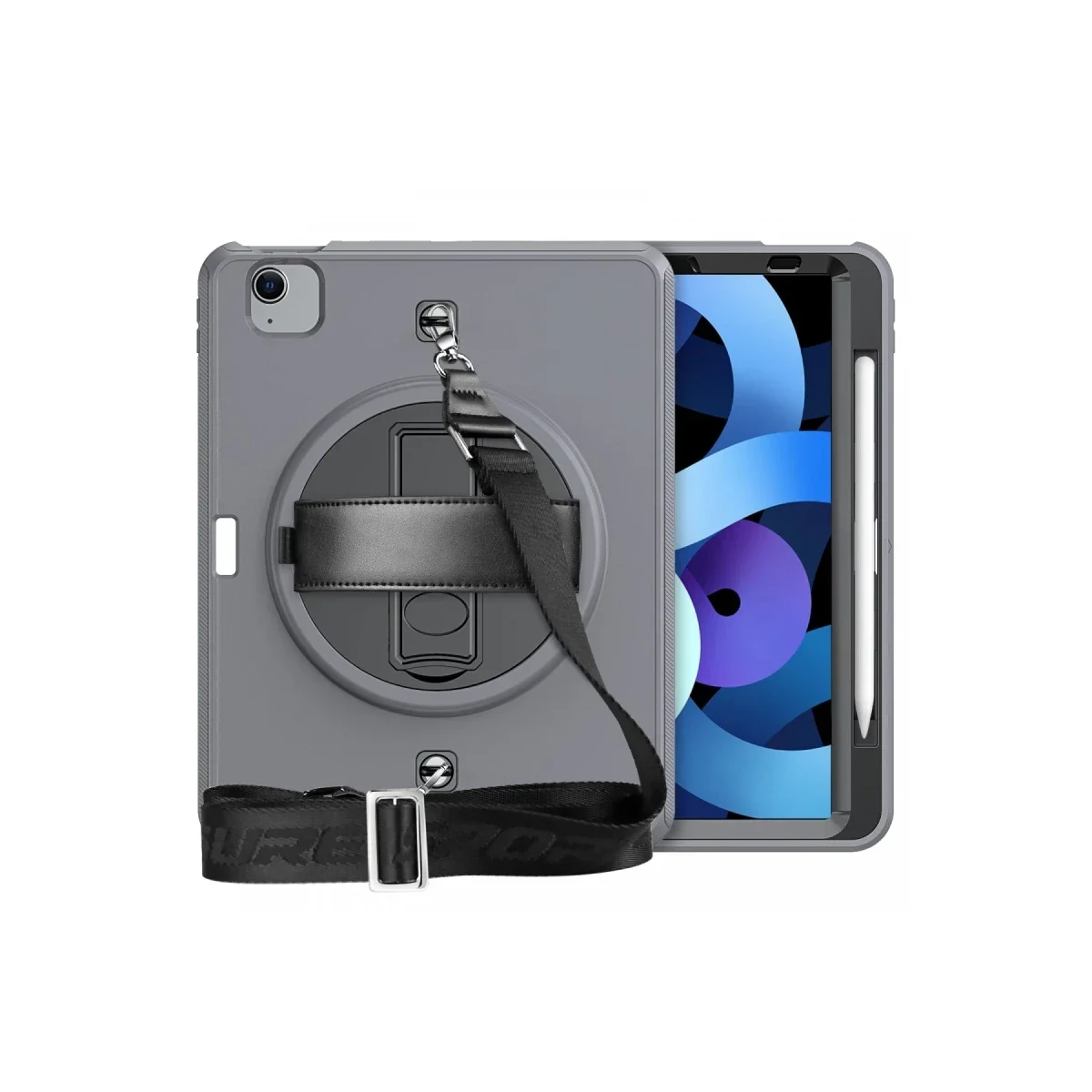 Apple iPad Pro 11 (2020) Kılıf Strap-C Otterbox Tablet Kapak - Gri görsel 2