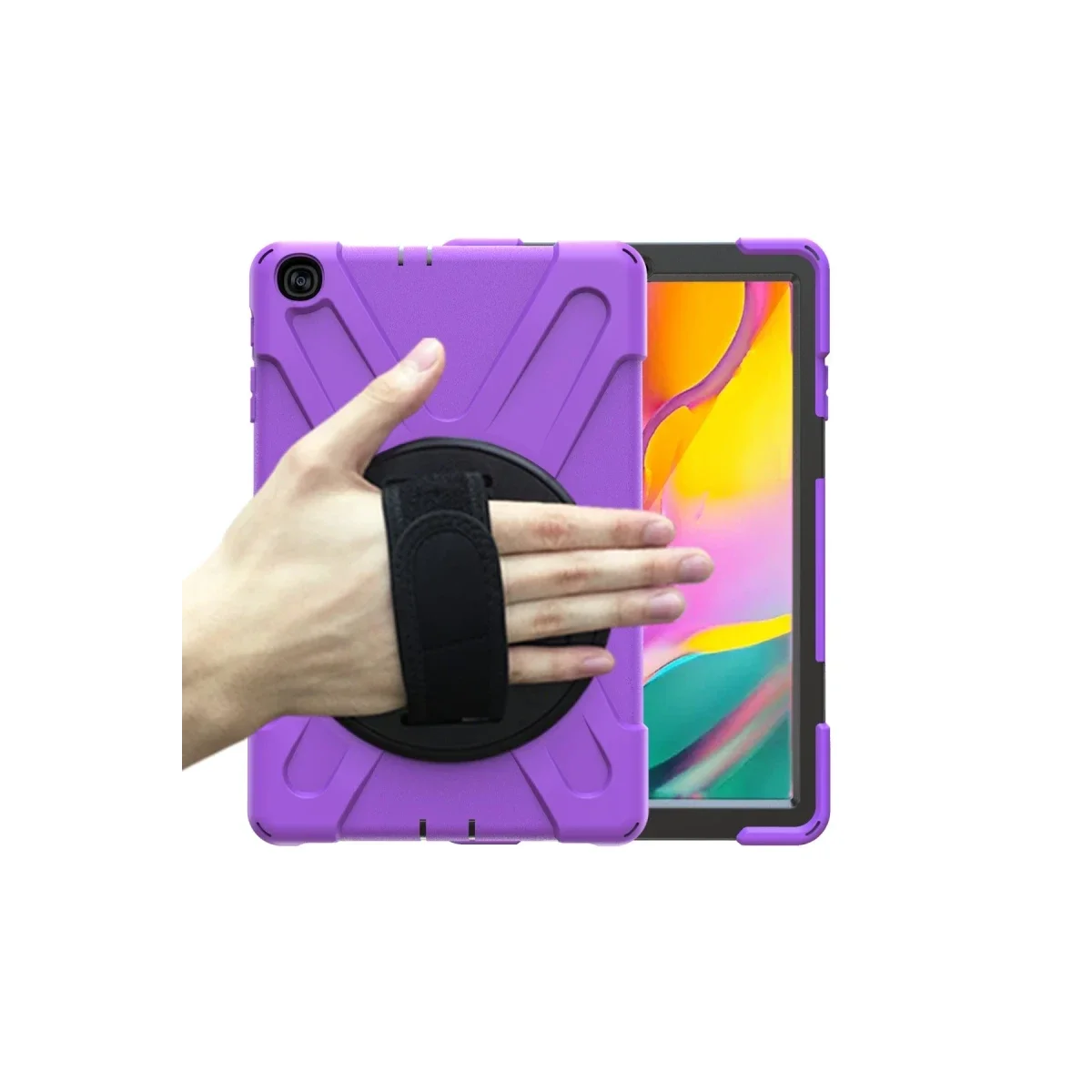 Samsung Galaxy T510 Tab A 10.1 Kılıf Amazing Tablet Kapak - Mor görsel 2