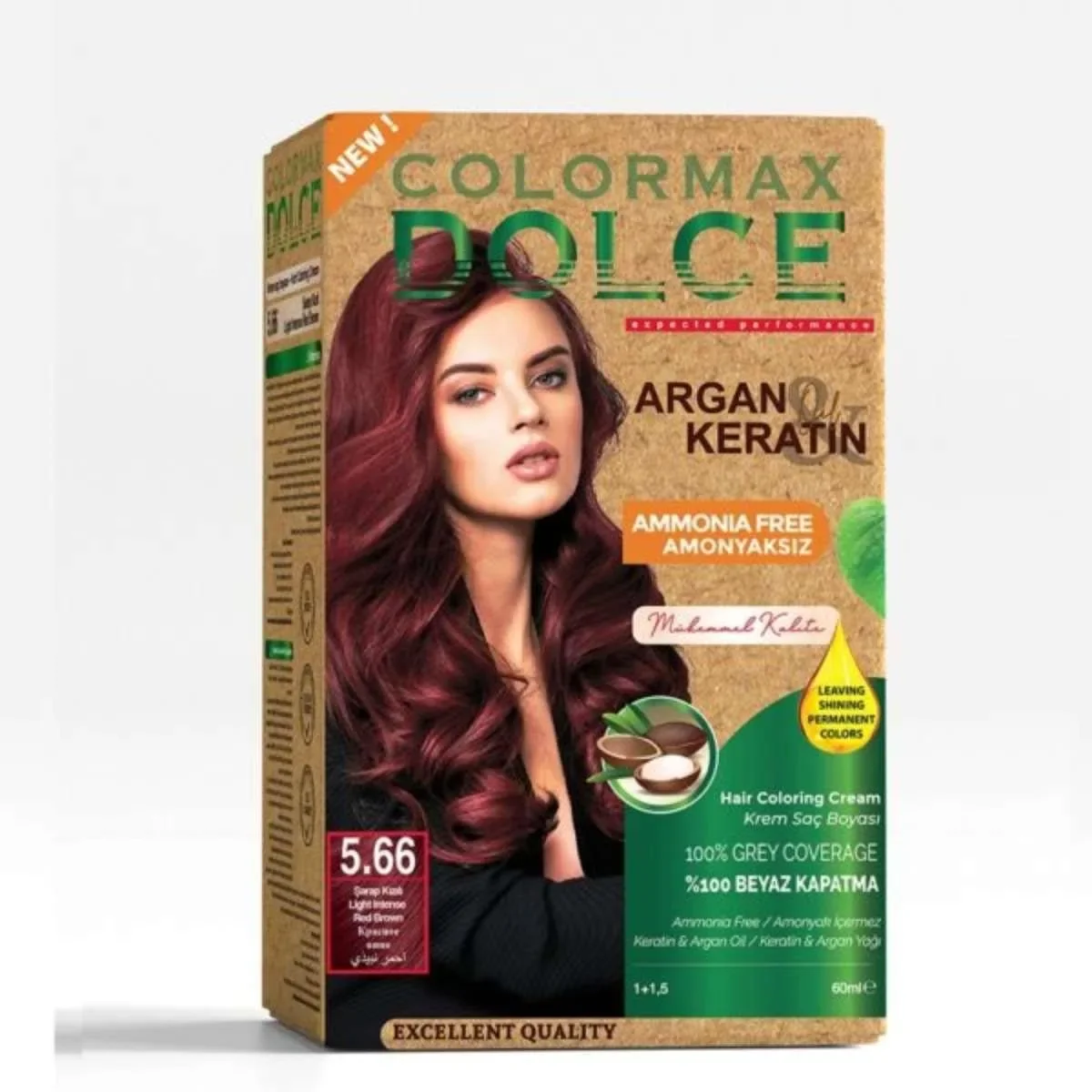 Dolce Amonyaksız, Doğal Set Boya - 5.66 Şarap Kızılı