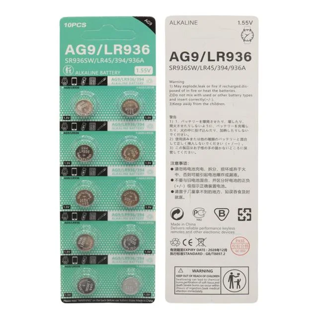 AG9 LR936 1.5V Alkalin Düğme Pil (10’lu Paket) görsel 3