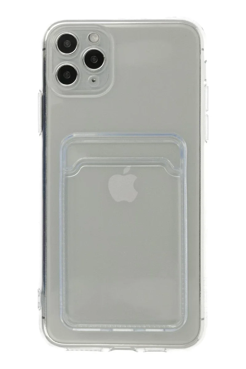 Apple iPhone 11 Pro Max Kılıf Kart Şeffaf Silikon - Şeffaf görsel 2
