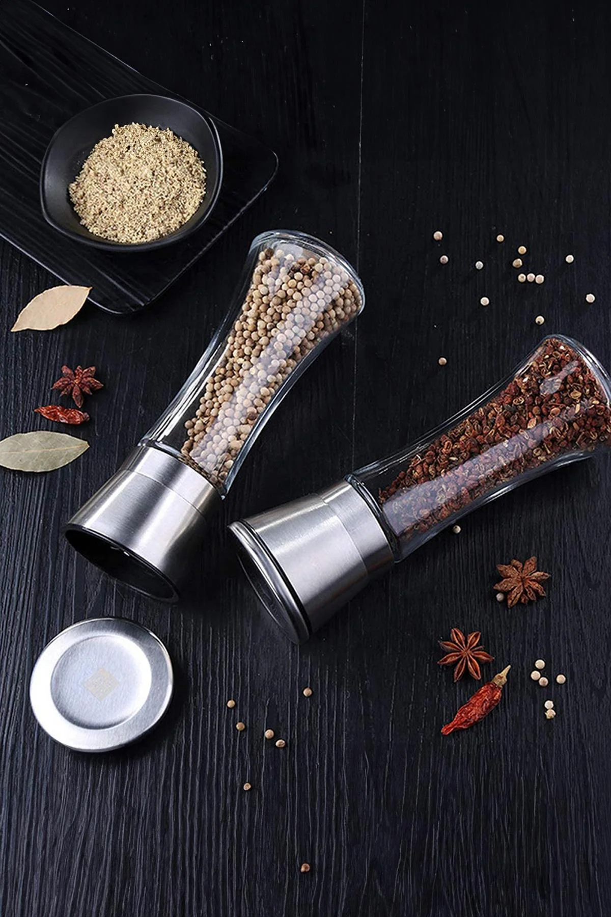 Cam Metal Kapaklı Baharat Öğütücü 250 ml görsel 4