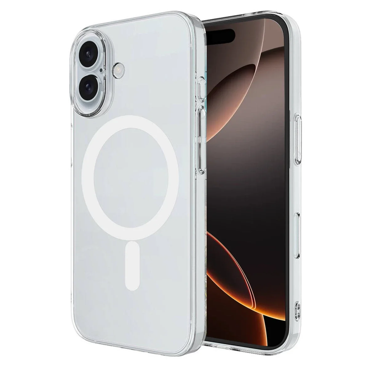 Apple iPhone 16 Plus Kılıf Magneticsafe Şeffaf Silikon - Şeffaf görsel 3