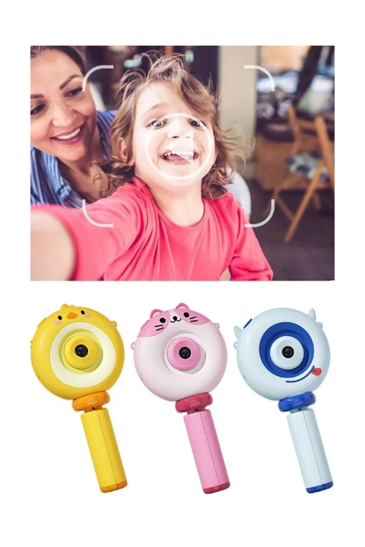 Hd Kamera Karikatür Tripodlu Çocuk Dijital Kamera Fotoğraf Makinası 1080p Video Kaydedici 2.0 inç görsel 4