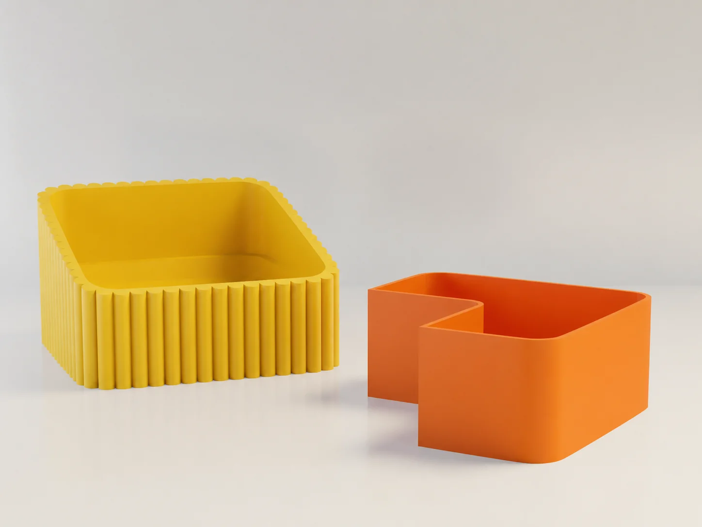 3D Baskı Fıstık Kasesi - Çift Hazneli Kabuk Ayırıcı Sunum Kasesi - Sarı Turuncu görsel 2