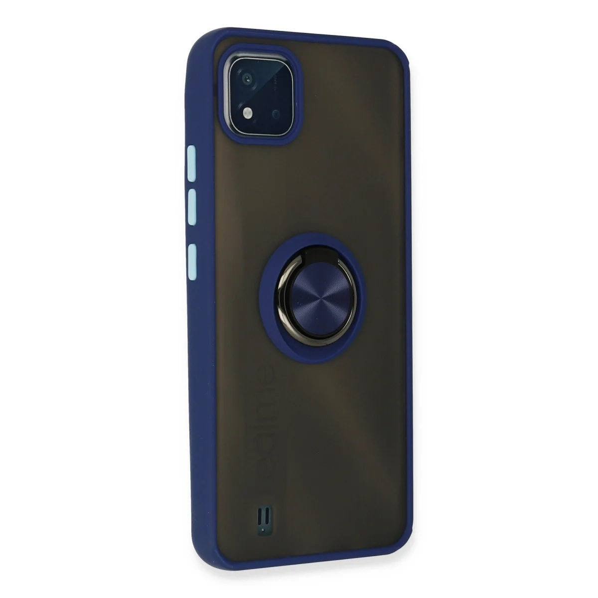Realme C11 2021 Kılıf Montreal Yüzüklü Silikon Kapak - Lacivert görsel 3