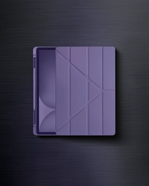 Apple İpad Pro 11 (2024) Kılıf Kalemlikli Hugo Tablet Kılıfı - Mor