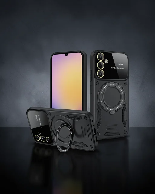 Samsung Galaxy A26 Kılıf Joy Lens Standlı Kapak - Siyah