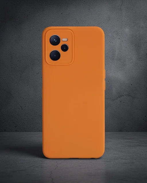 Realme C35 Kılıf Nano İçi Kadife Silikon - Turuncu