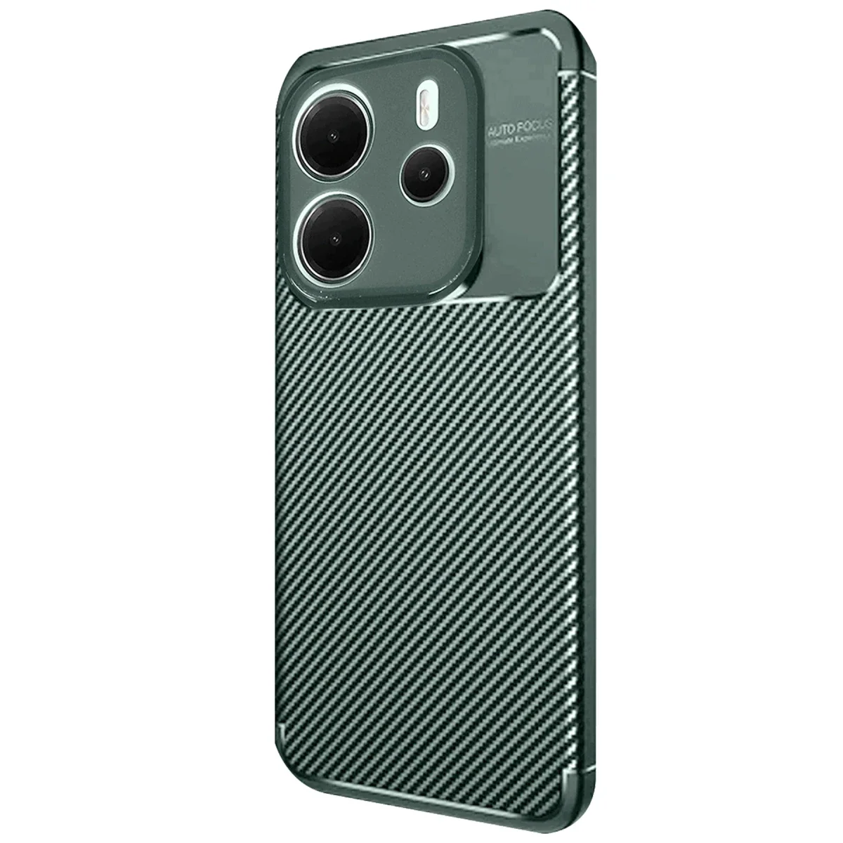 Xiaomi Redmi Note 14 4G Kılıf Auto Focus Karbon Kapak - Koyu Yeşil görsel 3