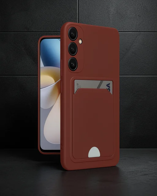 Samsung Galaxy A55 5g Kılıf Kelvin Kartvizitli Silikon - Bordo
