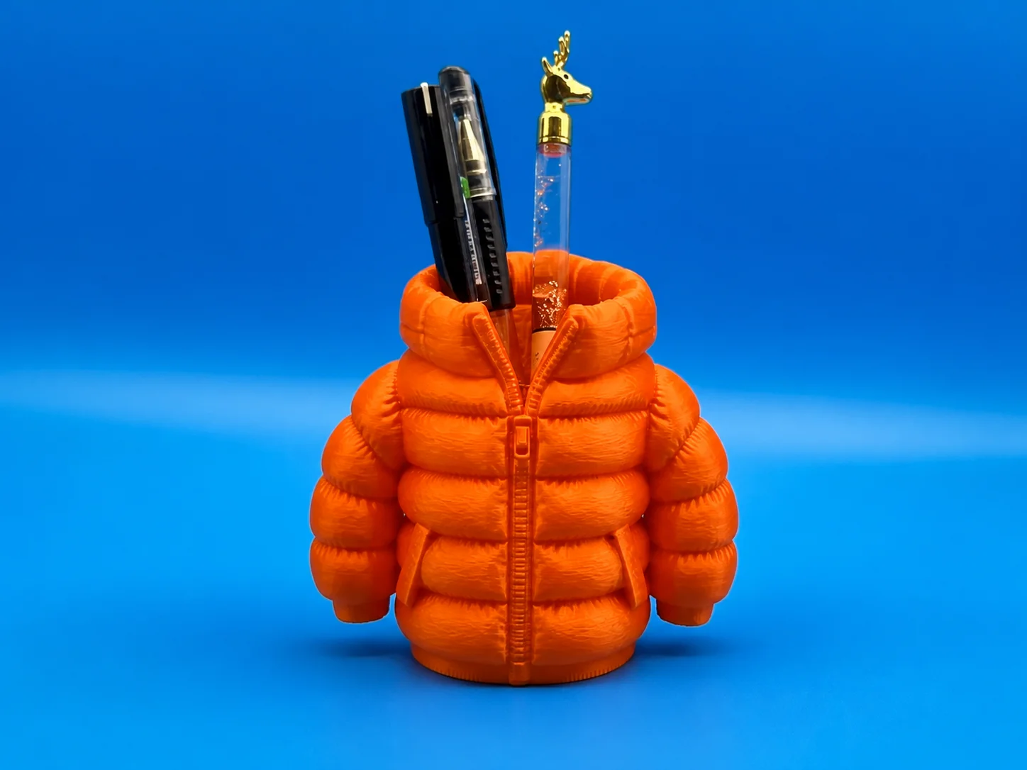 3D Baskı Şişme Mont Kalemlik - Masaüstü Organizer-Turuncu görsel 2