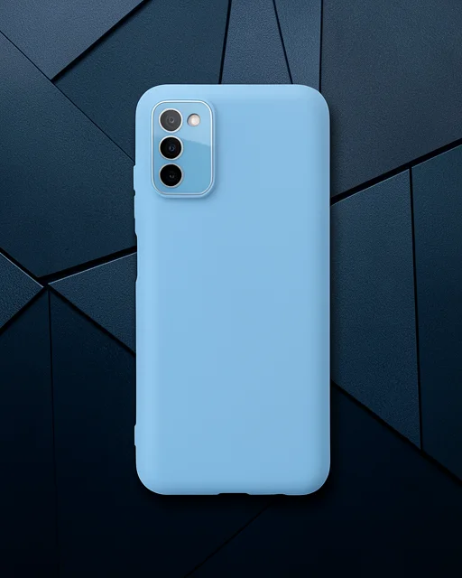 Samsung Galaxy A03s Kılıf Lansman Glass Kapak - Mavi