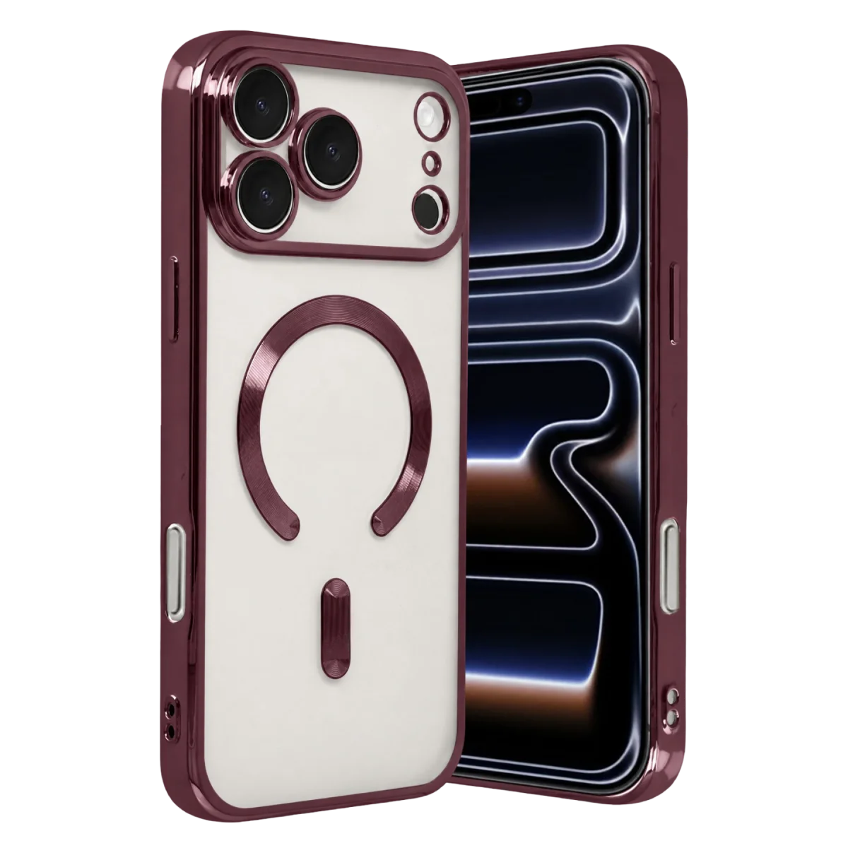 Apple iPhone 18 Pro Max Kross Magneticsafe Kapak - Bordo
