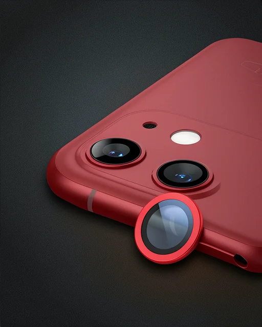 Apple İphone 12 Mini Raze Metal Kamera Lens - Kırmızı