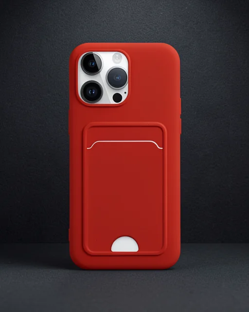 Apple İphone 14 Pro Kılıf Kelvin Kartvizitli Silikon - Kırmızı