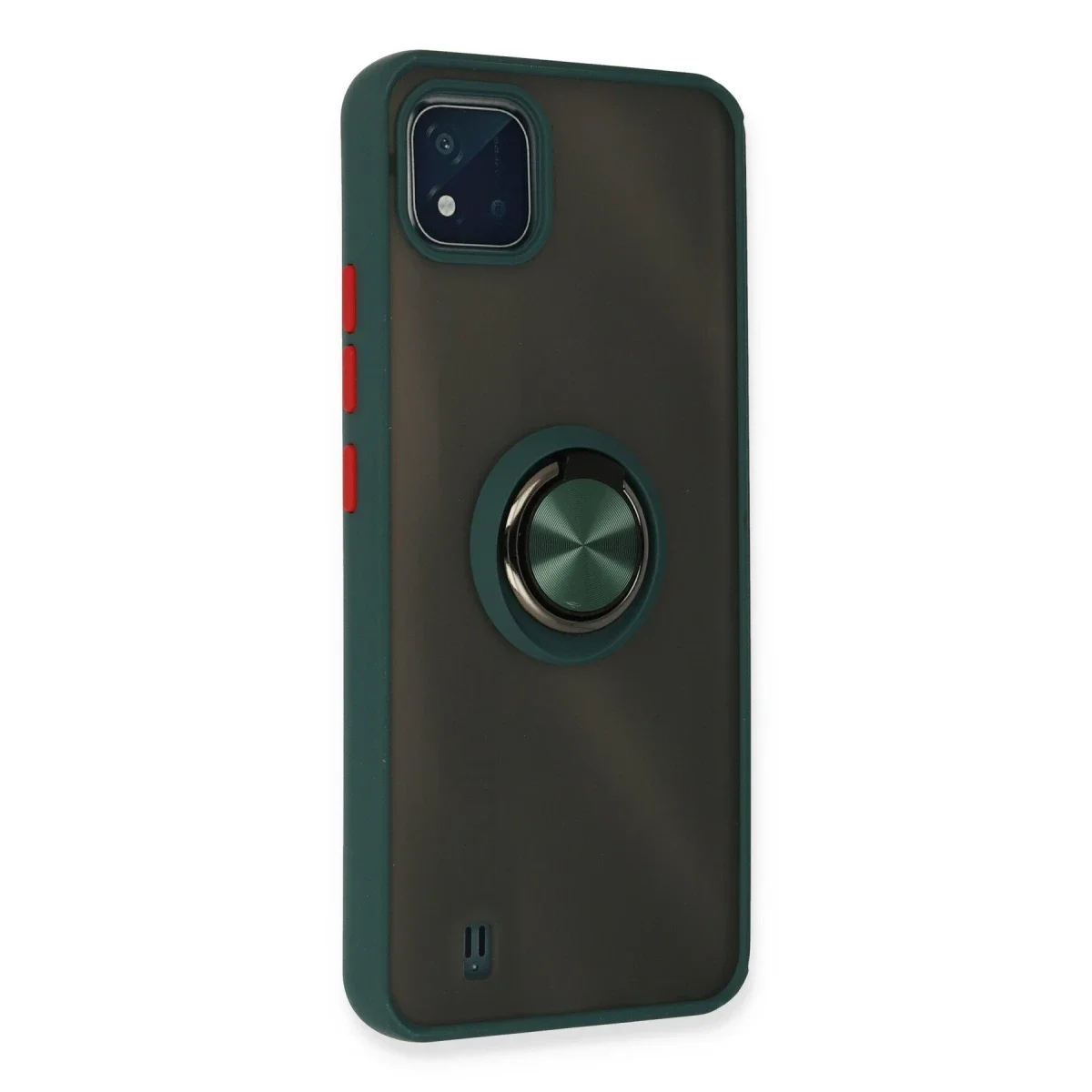 Realme C11 2021 Kılıf Montreal Yüzüklü Silikon Kapak - Yeşil görsel 3