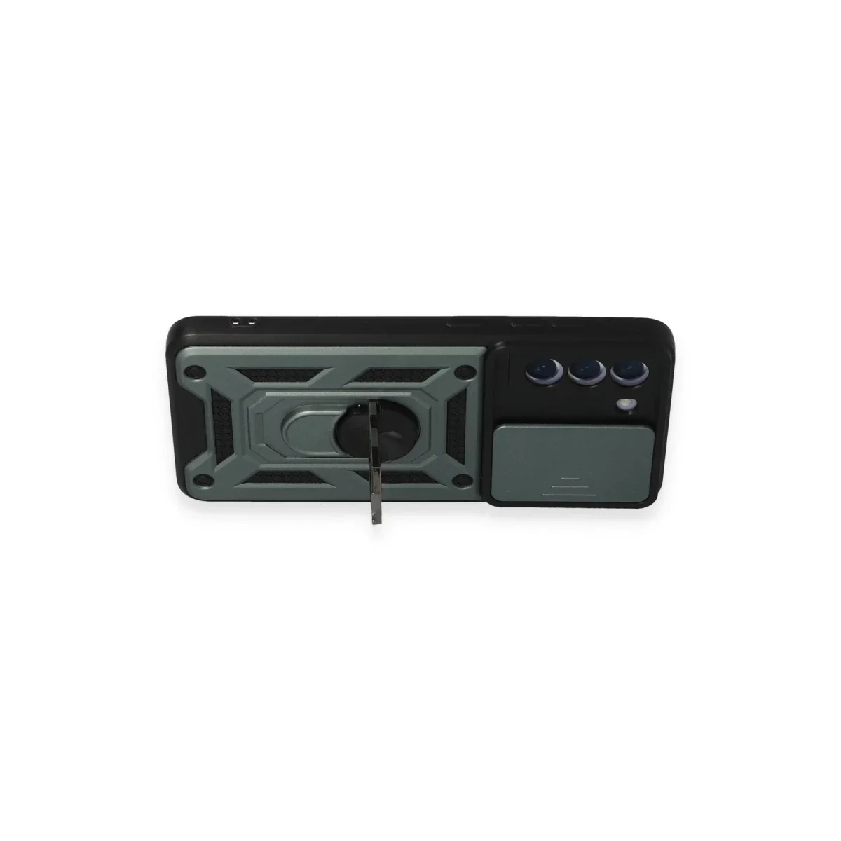 Samsung Galaxy S21 FE Kılıf Pars Lens Yüzüklü Silikon - Yeşil görsel 6
