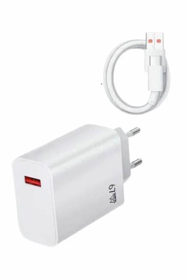 Beyaz Ultra Plus Hızlı Şarj Seti Şarj Adaptörü ve Kablosu 67W görsel 4