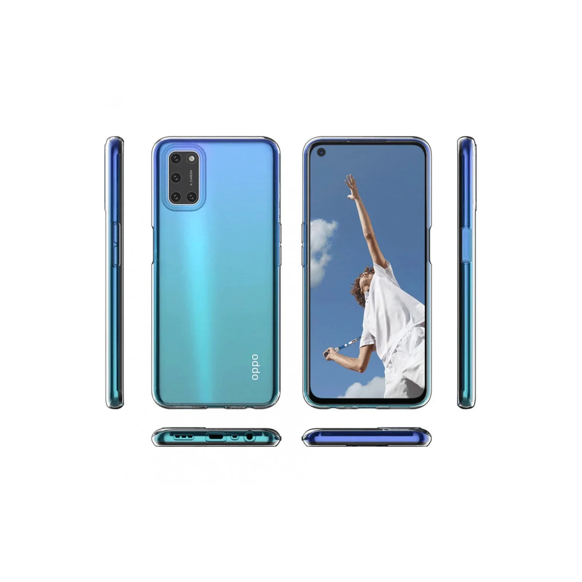 Oppo A52 Kılıf Lüx Şeffaf Silikon görsel 3