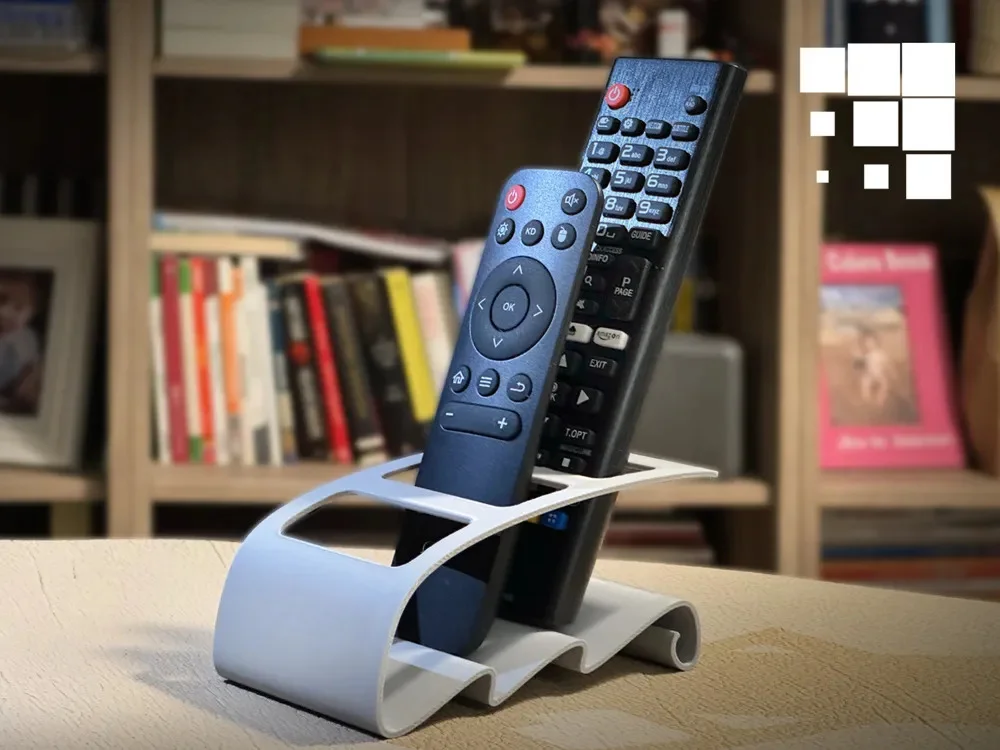 3D Baskı TV Kumandası ve Masaüstü Organizer - Uzaktan Kumanda Düzenleyici Stand-Beyaz