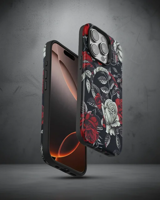 Onegif Apple İphone 15 Pro Max Flower Series Magsafe Kapak - Siyah