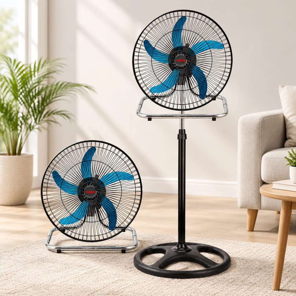 Sanayi Tipi Ayaklı Vantilatör - 5 Metal Kanatlı, 3 Kademe Hız
