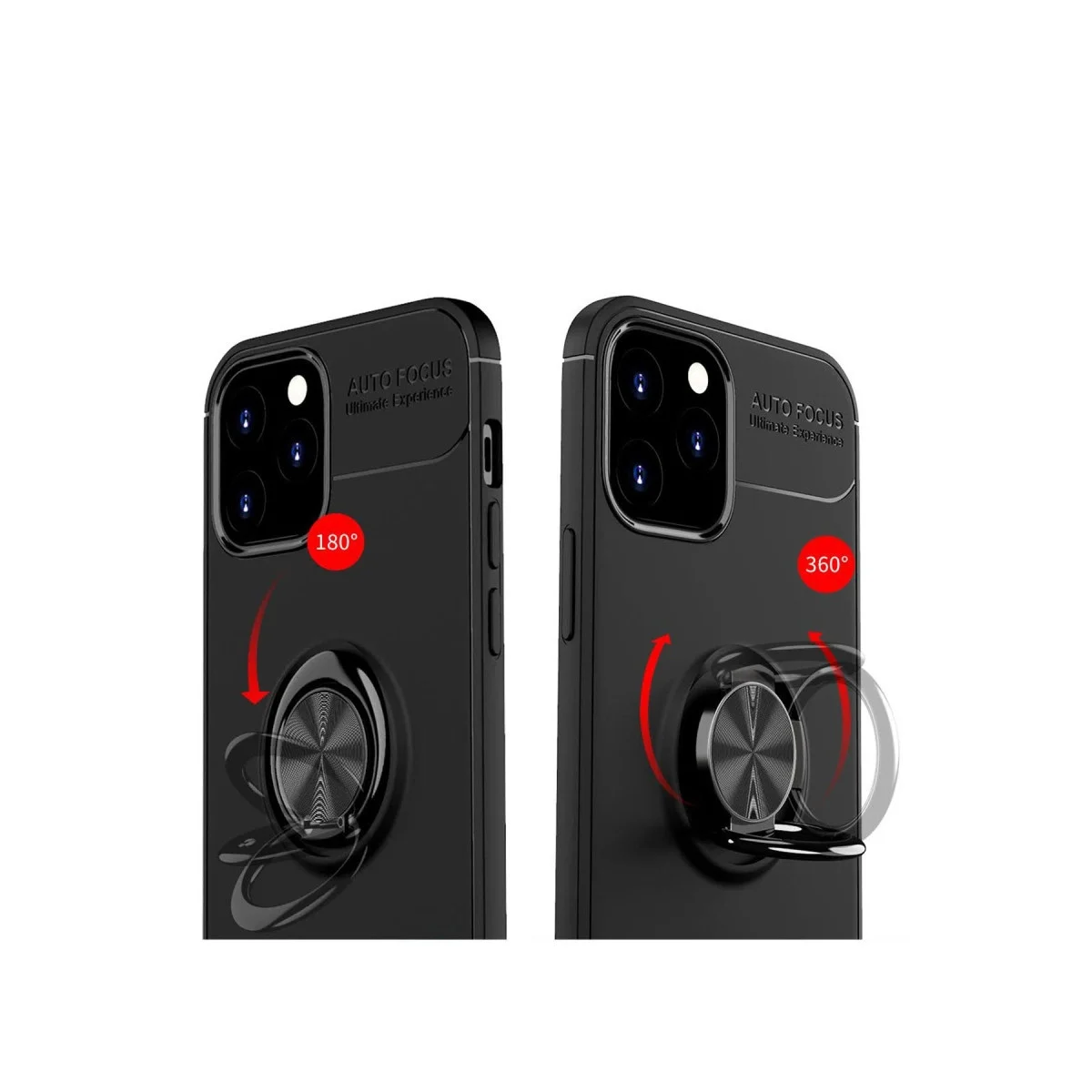 Apple İphone 12 Kılıf Range Yüzüklü Silikon - Siyah-mavi görsel 3