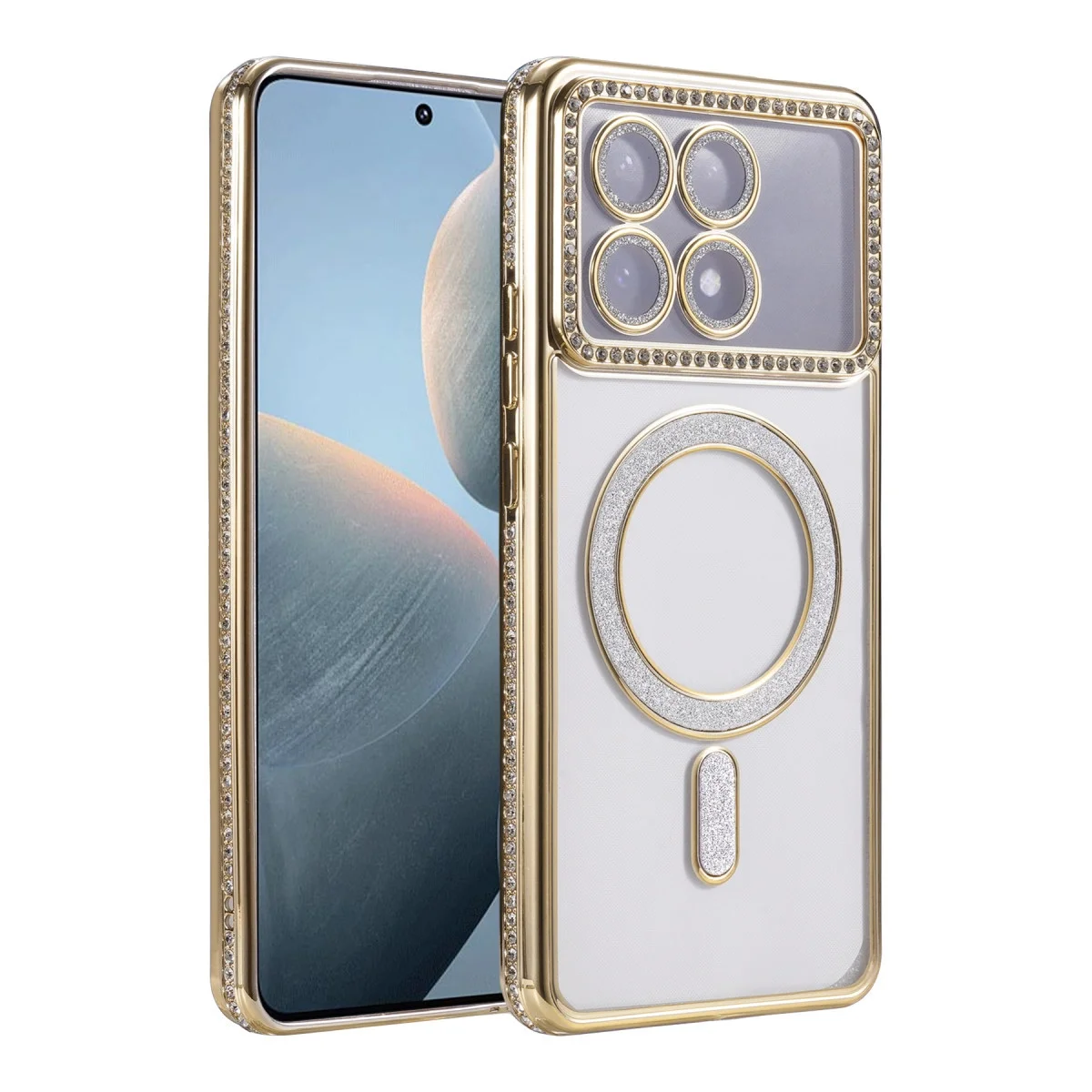 Xiao Poco X6 Pro Joke Simli Magneticsafe Kılıf - Gold