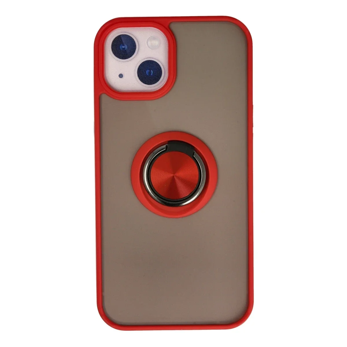 Apple iPhone 13 Kılıf Montreal Yüzüklü Silikon Kapak - Kırmızı
