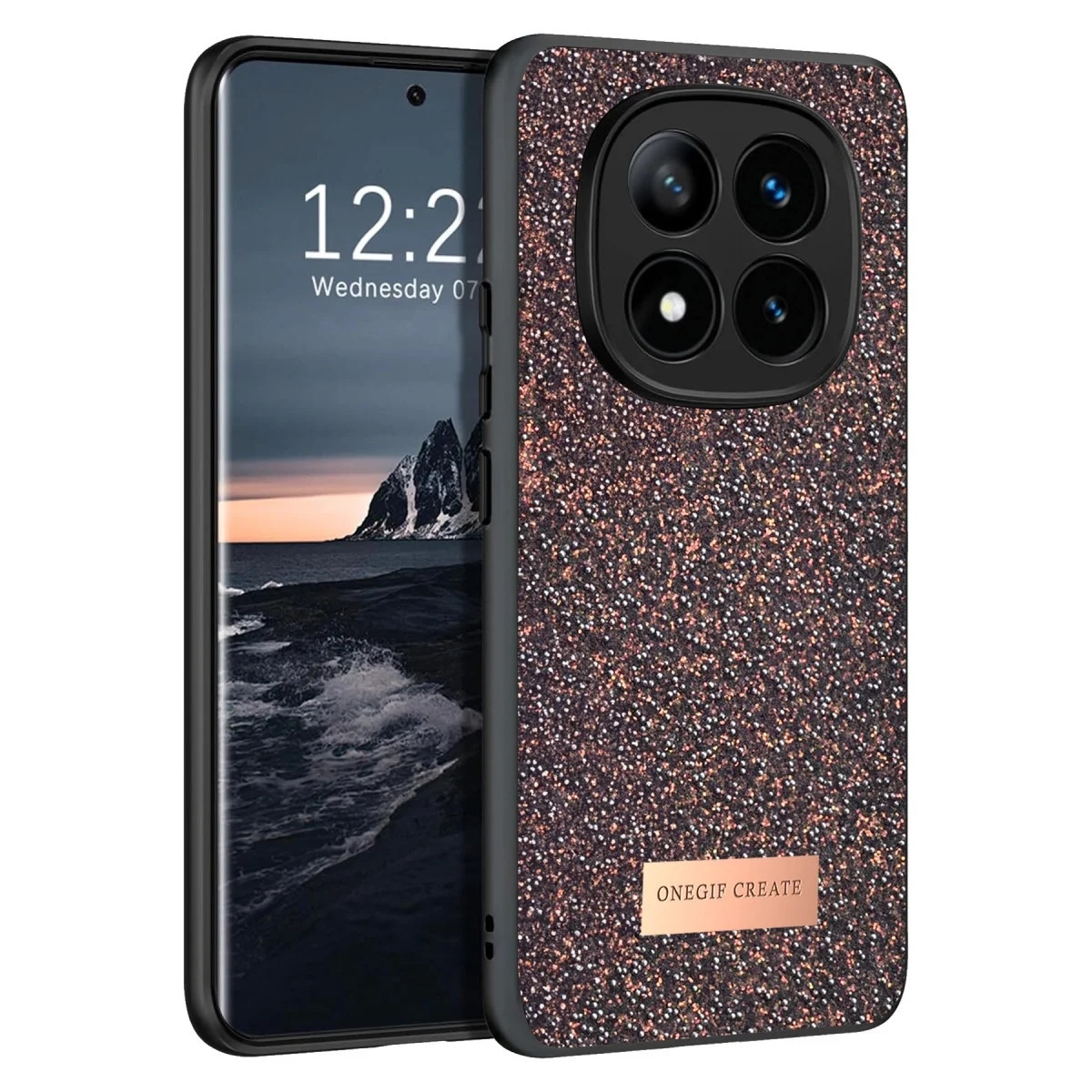 Onegif Xiao Red Note 14 Pro 4g Bright Simli Kapak - Derin Mor