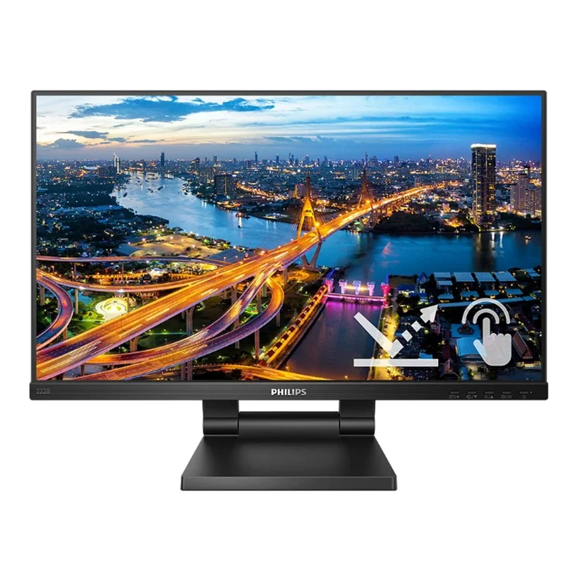 21.5 222B1TC/00 Ips 4MS 75MHZ 1XVGA 1XHDMI 1XDP 1XUSB 3.2 Fhd 1920X1080 Hoparlör Dokunmatik Ekran Vesa Siyah