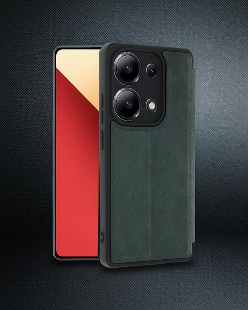 Xiaomi Redmi Note 13 4g Kılıf Flip Cover - Koyu Yeşil