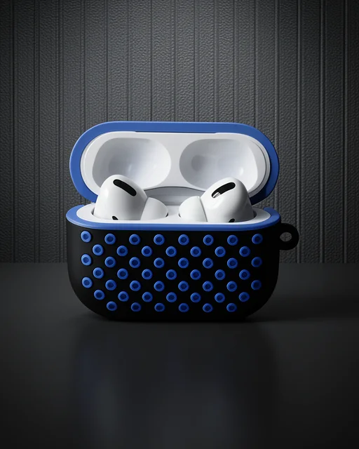 Apple Airpods Pro 2 (2.nesil) Spor Delikli Kılıf - Siyah-mavi