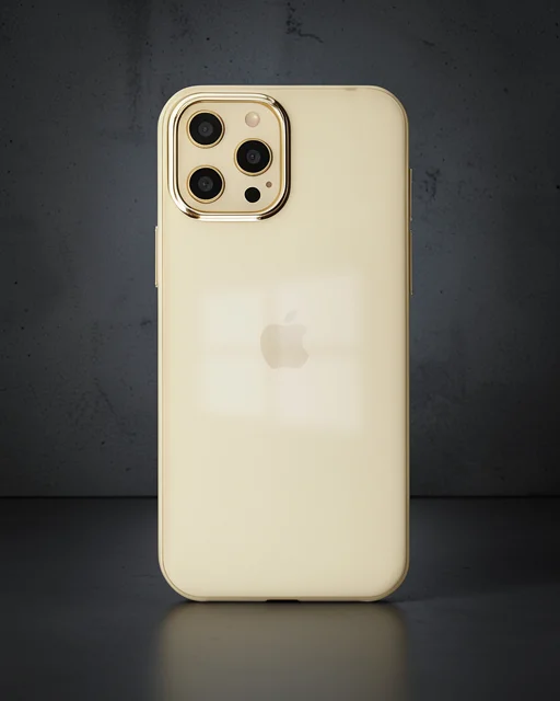 Apple İphone 12 Pro Max Kılıf Element Silikon - Gold