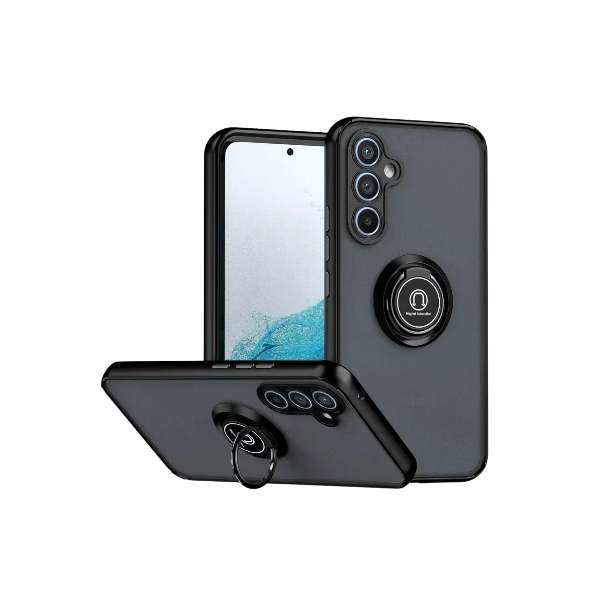 Samsung Galaxy S25 FE Montreal Yüzüklü Silikon Kapak - Siyah