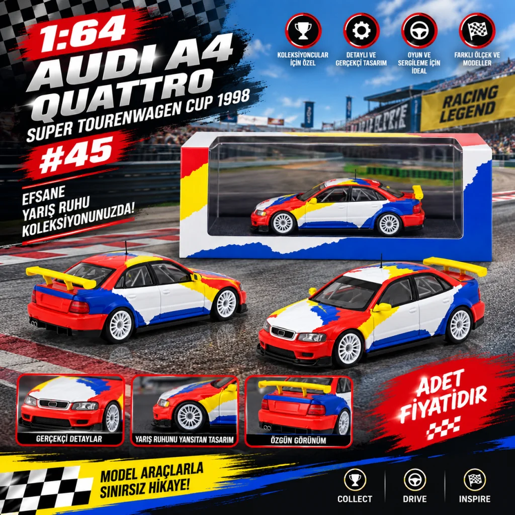 1/64 Audi A4 Quattro Super Tourenwagen Cup 1998 #45 (adet fiyatıdır)