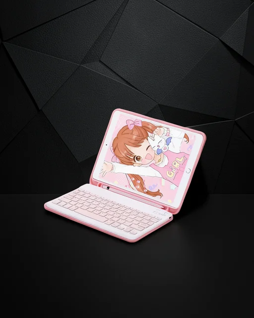 Apple İpad Pro 11 (2024) Kılıf Kc01 Smart Klavyeli Tablet Kılıfı - Pembe