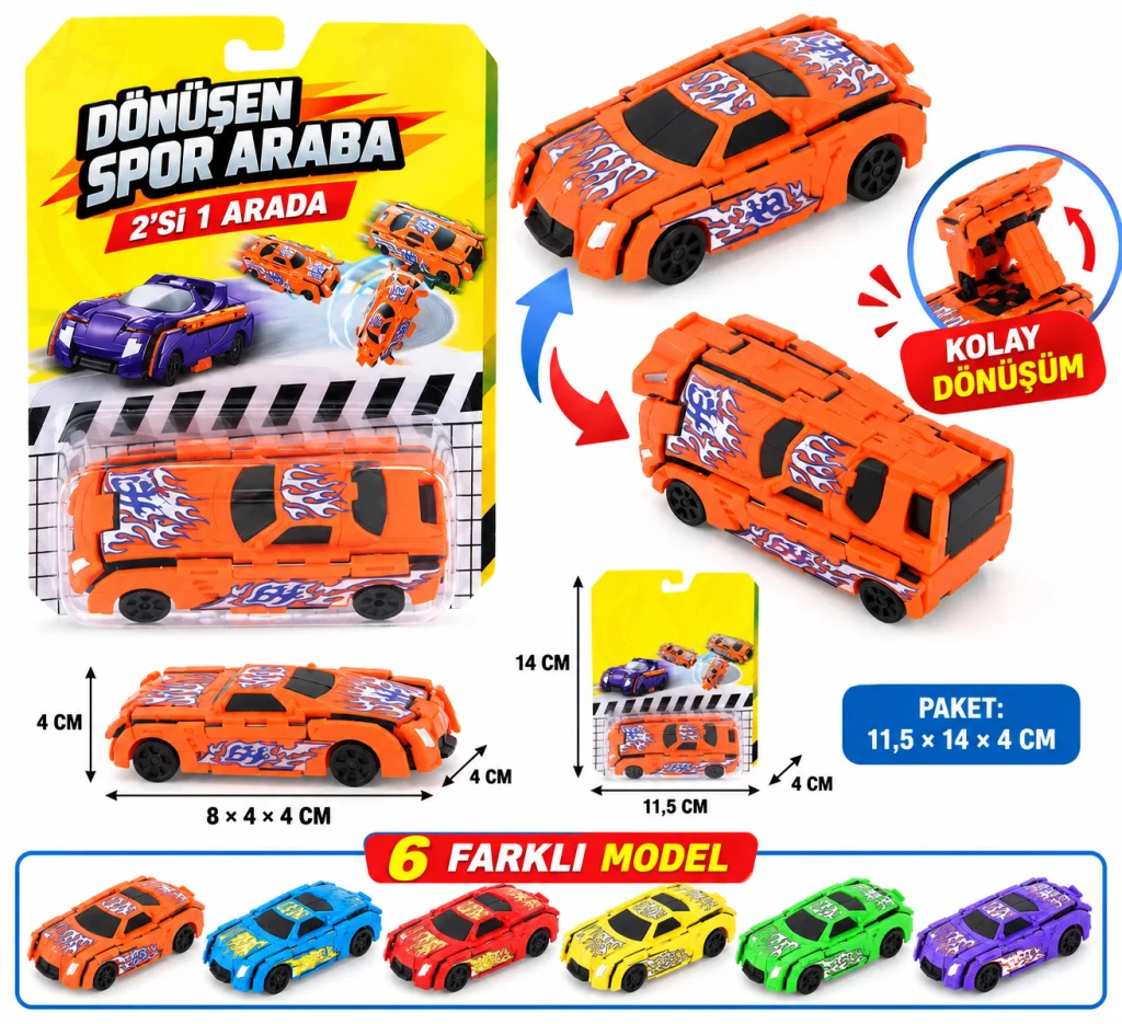 Dönüşen Araçlar Spor Arabalar Alev / Kaslı (adet fiyatıdır)