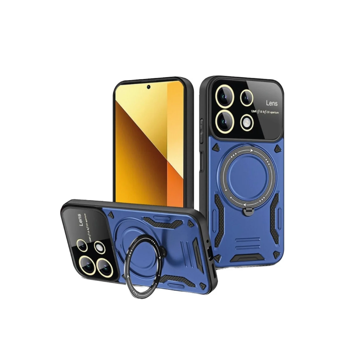 Xiao Red Note 13 4g Kılıf Joy Lens Standlı Kapak - Lacivert