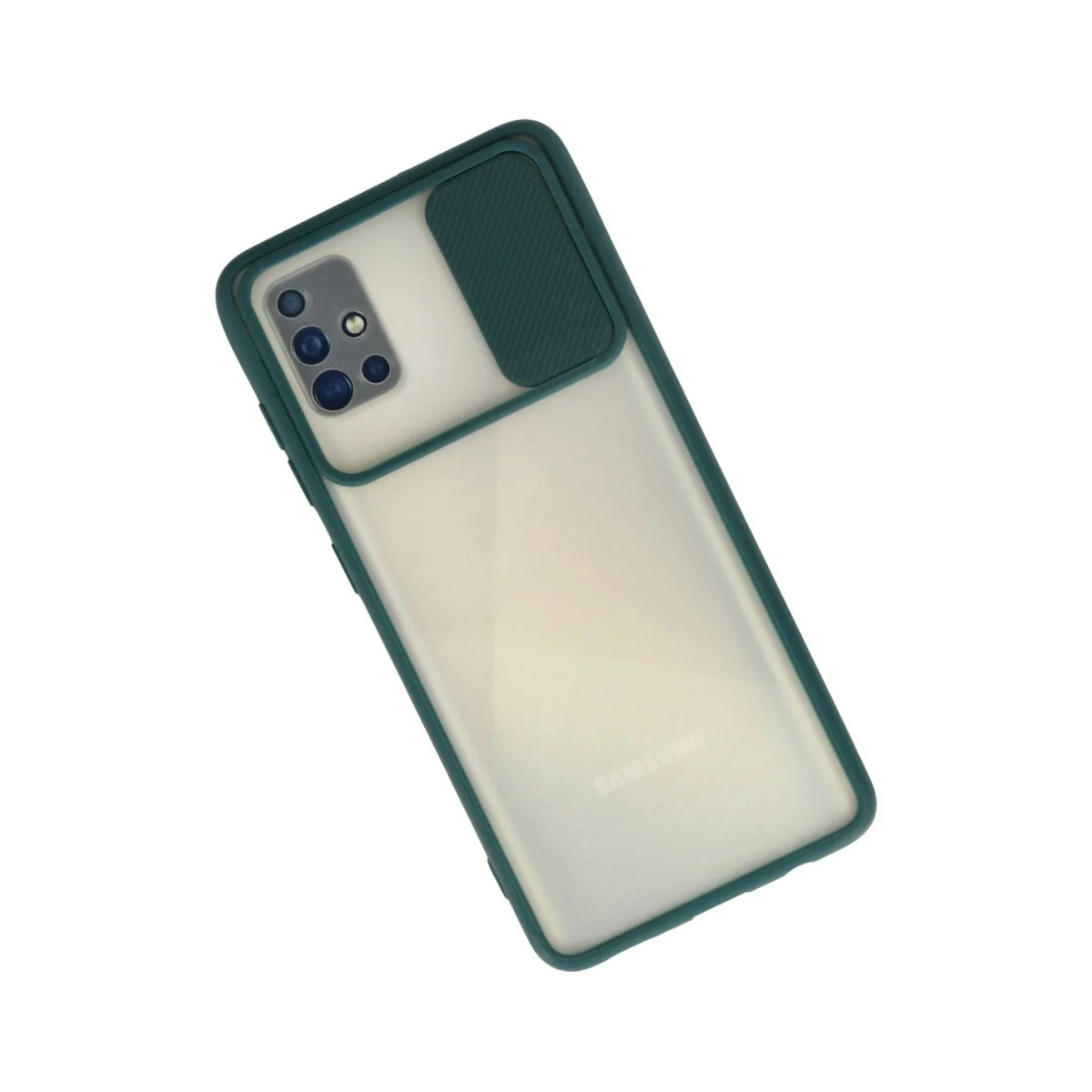 Samsung Galaxy A71 Kılıf Palm Buzlu Kamera Sürgülü Silikon - Yeşil görsel 2
