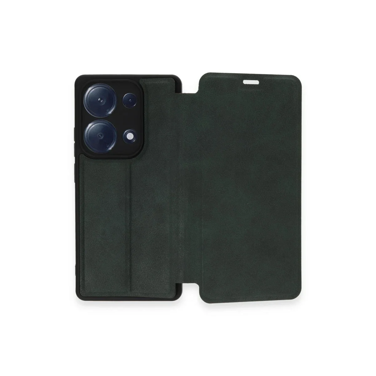 Xiaomi Redmi Note 13 Pro 4G Kılıf Flip Cover - Koyu Yeşil görsel 5