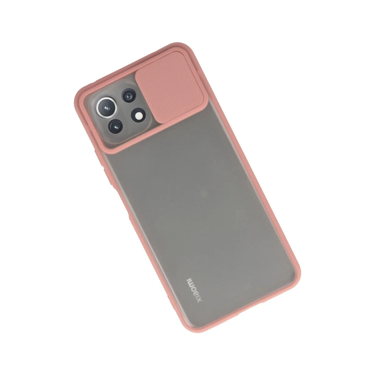 Xiaomi Mi 11 Lite Kılıf Palm Buzlu Kamera Sürgülü Silikon - Pembe görsel 2