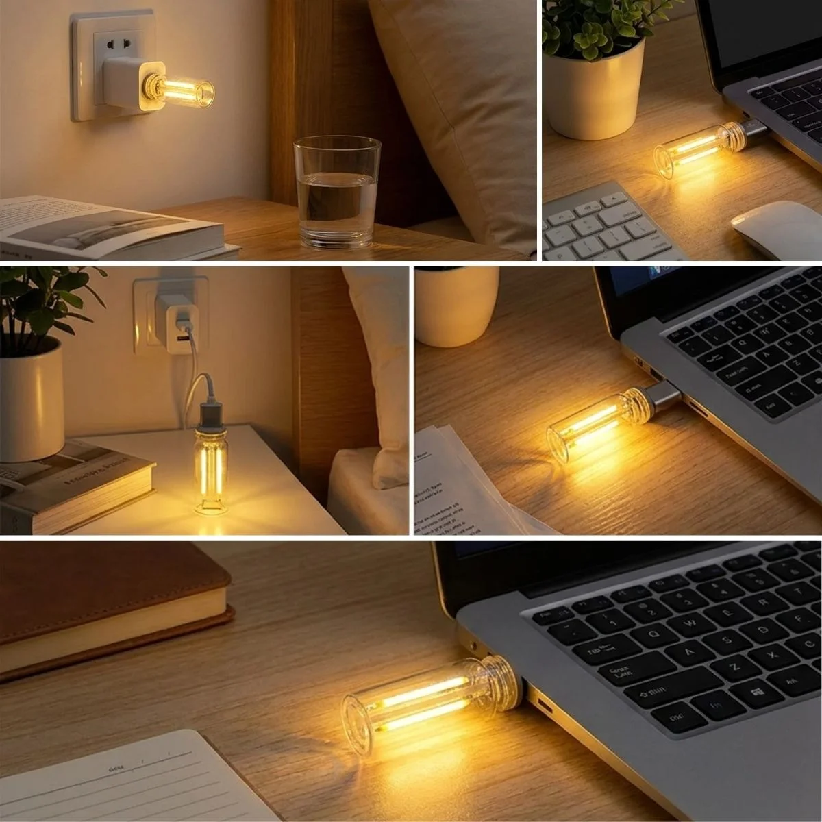 Cam Şişe USB LED Işık, Dekoratif Masaüstü Gece Lambası, Şişe İçin Ambiyans Aydınlatma ve Dekoratif Lamba i görsel 4