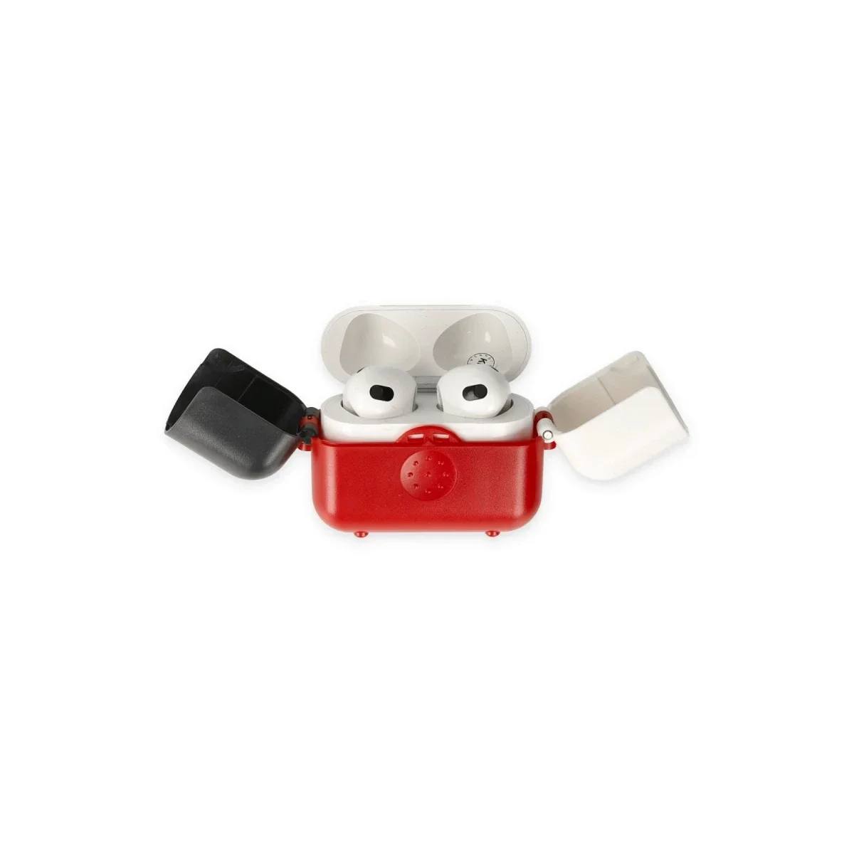 Apple Airpods 3 (3.nesil) Basmalı Kılıf - Kırmızı-Siyah-Beyaz görsel 3
