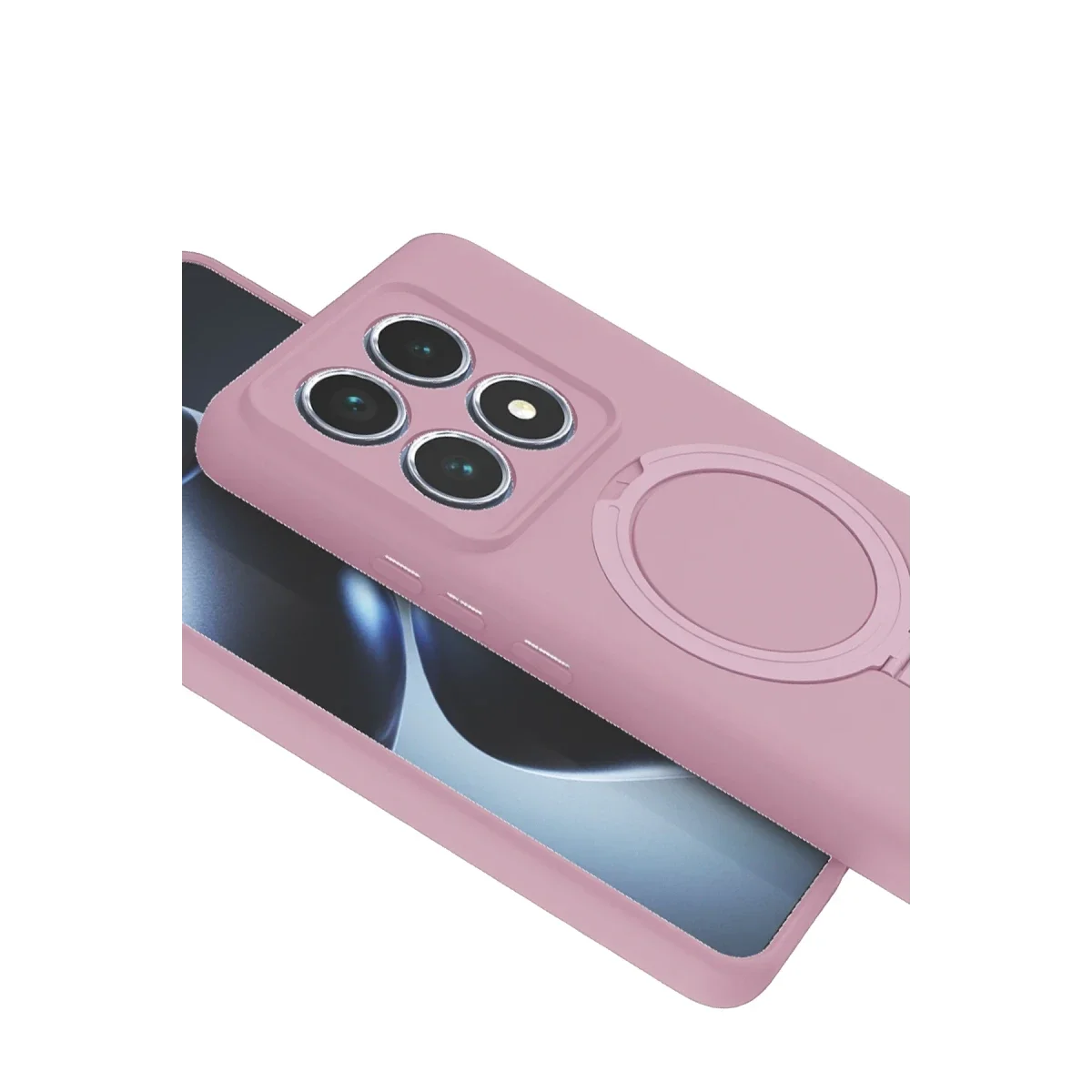 Xiaomi Mi 14T Pro Regal Magsafe Standlı Kapak - Açık Pembe görsel 4