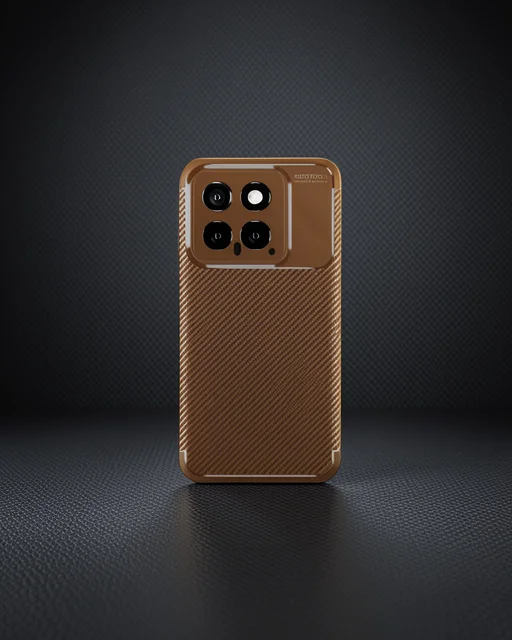 Xiaomi Mi 14t Kılıf Auto Focus Karbon Kapak - Kahverengi