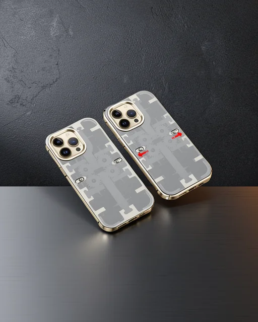 Apple İphone 13 Pro Max Kılıf Mekanik Bumper Kapak - Gold