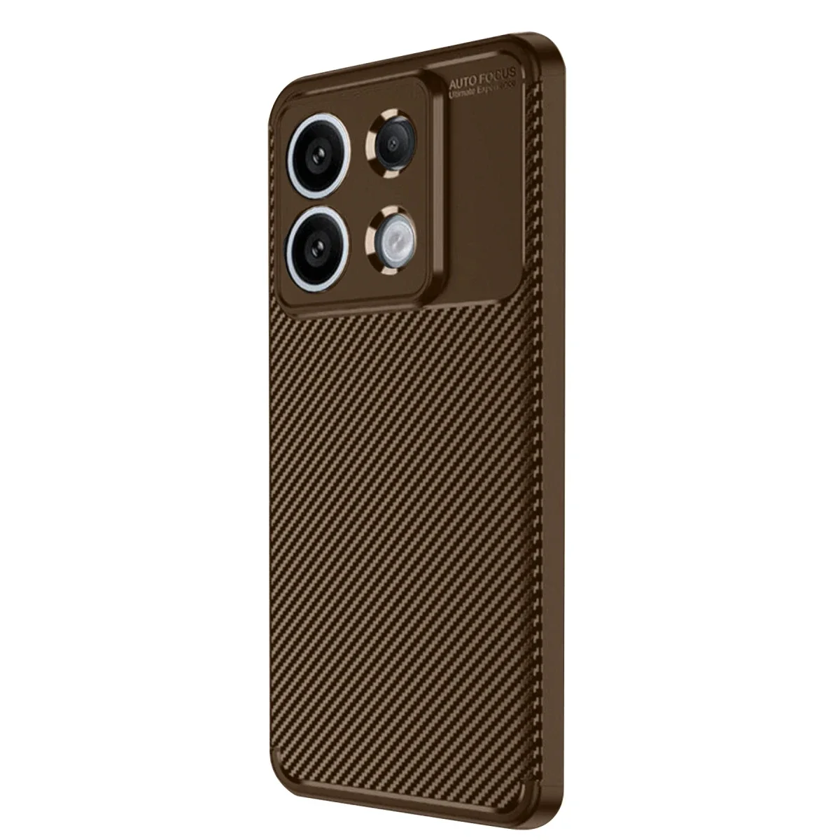 Xiaomi Redmi Note 13 Pro 4G Kılıf Auto Focus Karbon Kapak - Kahverengi görsel 2